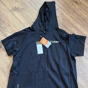 ASRV 0328 Men's Silverplus Fitted Short-Sleeve Hoodie Black Size Large